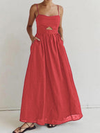 Miss | Jurk Dames Maxi Mouwloos Hartvormige Hals - Polyester - Miss Madera MIS-N79K7X