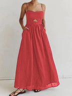Miss | Jurk Dames Maxi Mouwloos Hartvormige Hals - Polyester - Miss Madera MIS-N79K7X