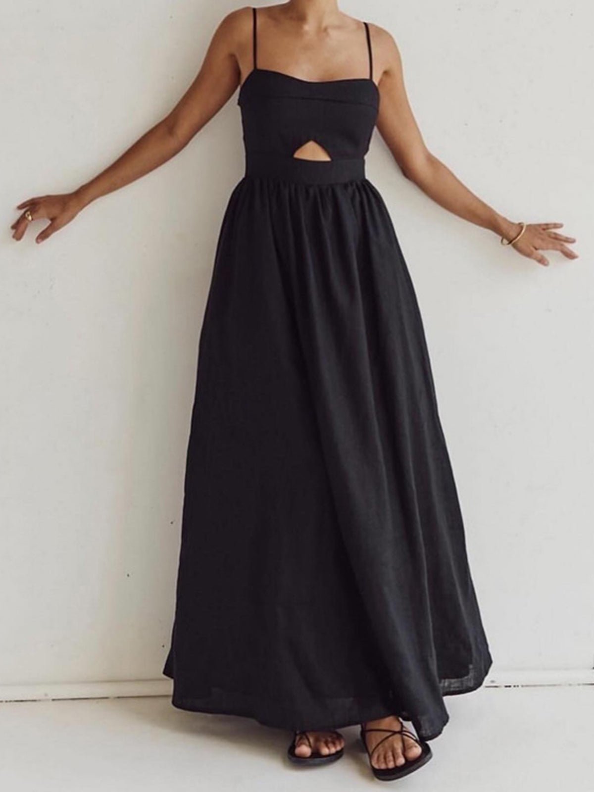 Miss | Jurk Dames Maxi Mouwloos Hartvormige Hals - Polyester - Miss Madera MIS-UWRG69