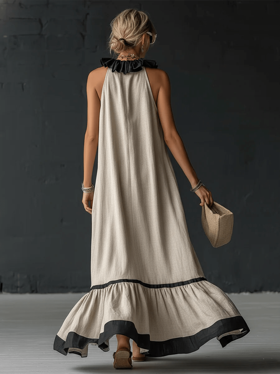 Miss | Jurk Dames Maxi Mouwloos Ruches - Lichtgewicht Geweven - Miss Madera MIS-XCFTEQ