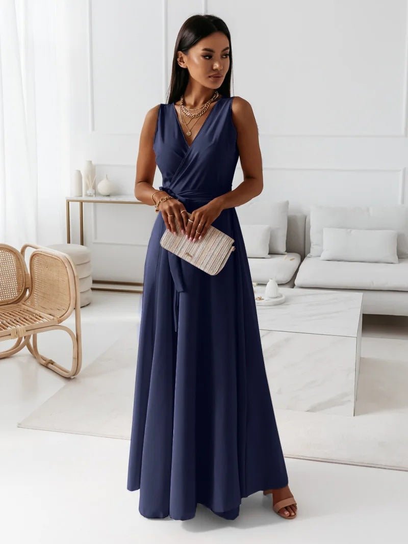 Miss | Jurk Dames Maxi Mouwloos V-hals - Viscose - Miss Madera MIS-O85Z61