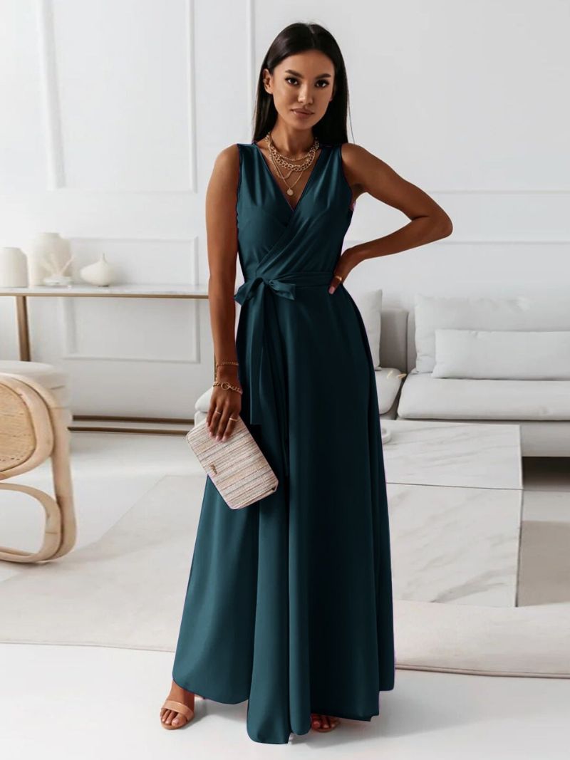 Miss | Jurk Dames Maxi Mouwloos V-hals - Viscose - Miss Madera MIS-9QPIHK