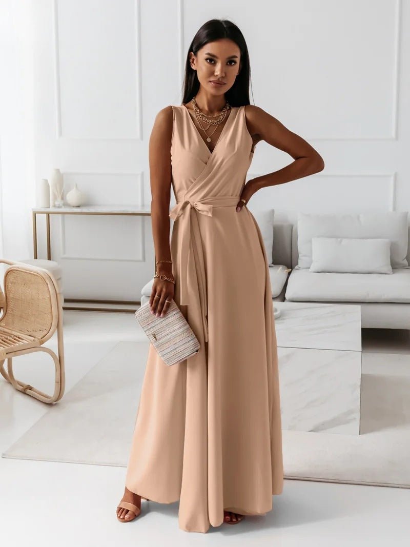 Miss | Jurk Dames Maxi Mouwloos V-hals - Viscose - Miss Madera MIS-EAB9TP