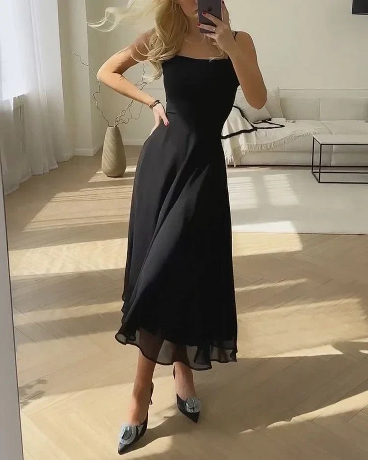 Miss | Jurk Dames Maxi Mouwloos Vierkante Hals - Viscose - Miss Madera MIS-31C0M1