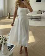 Miss | Jurk Dames Maxi Mouwloos Vierkante Hals - Viscose - Miss Madera MIS-X77613