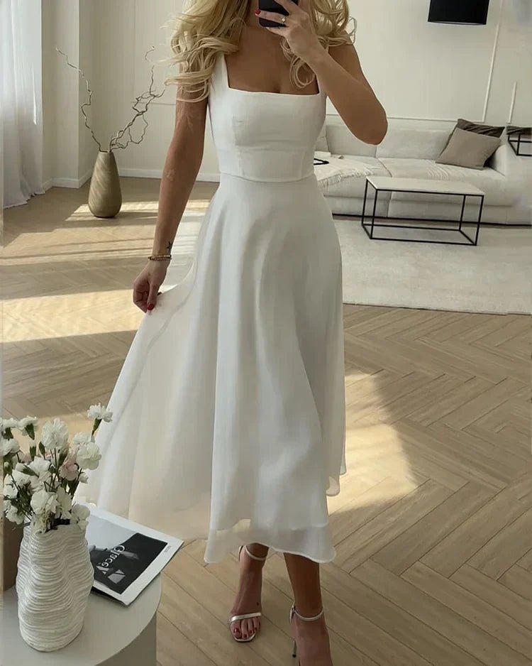 Miss | Jurk Dames Maxi Mouwloos Vierkante Hals - Viscose - Miss Madera MIS-X77613