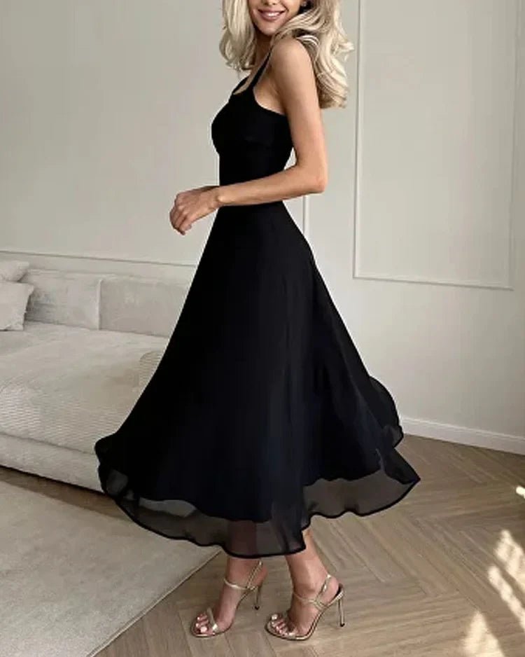 Miss | Jurk Dames Maxi Mouwloos Vierkante Hals - Viscose - Miss Madera MIS-31C0M1
