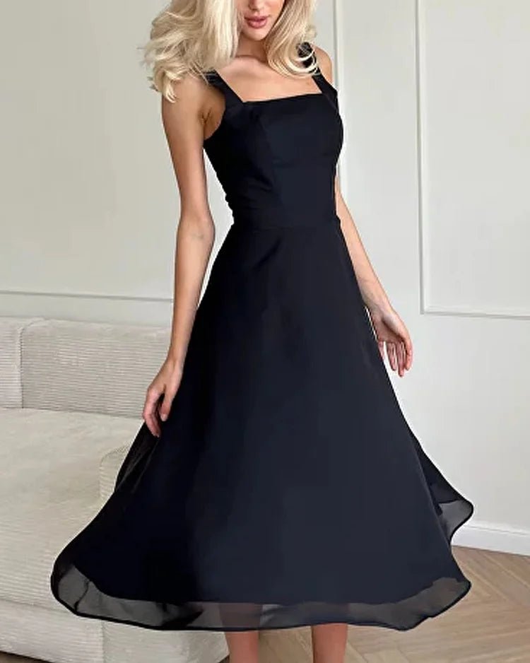 Miss | Jurk Dames Maxi Mouwloos Vierkante Hals - Viscose - Miss Madera MIS-31C0M1