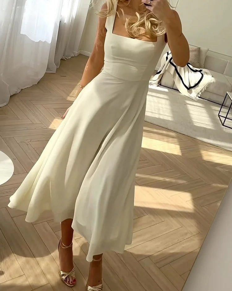 Miss | Jurk Dames Maxi Mouwloos Vierkante Hals - Viscose - Miss Madera MIS-AQ1ALI
