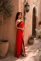 Miss | Jurk Dames Maxi Neckholder Slit - Stretch - Miss Madera MIS-TTTDHP