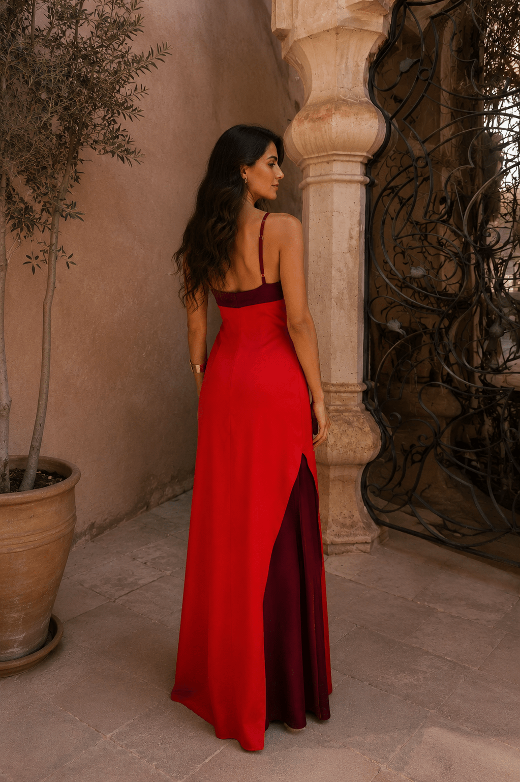 Miss | Jurk Dames Maxi Neckholder Slit - Stretch - Miss Madera MIS-TTTDHP