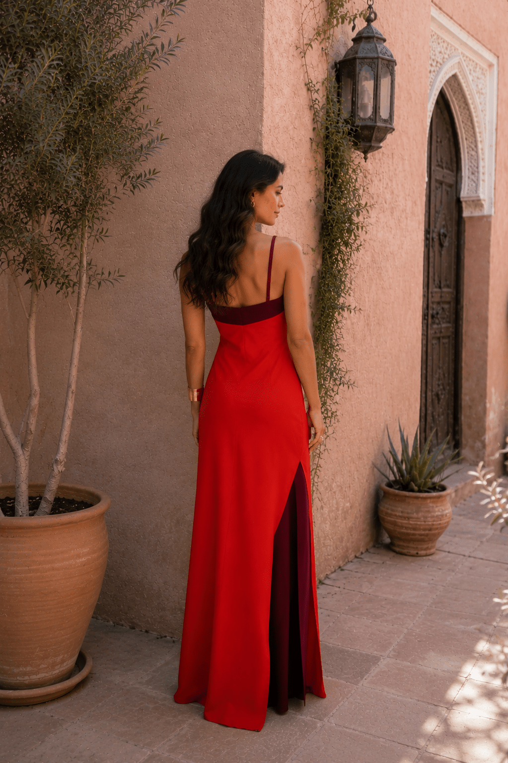 Miss | Jurk Dames Maxi Neckholder Slit - Stretch - Miss Madera MIS-TTTDHP