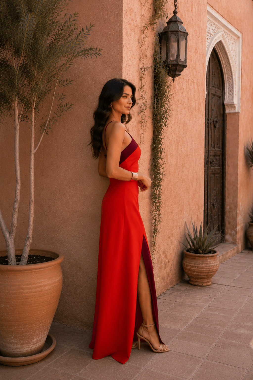 Miss | Jurk Dames Maxi Neckholder Slit - Stretch - Miss Madera MIS-TTTDHP