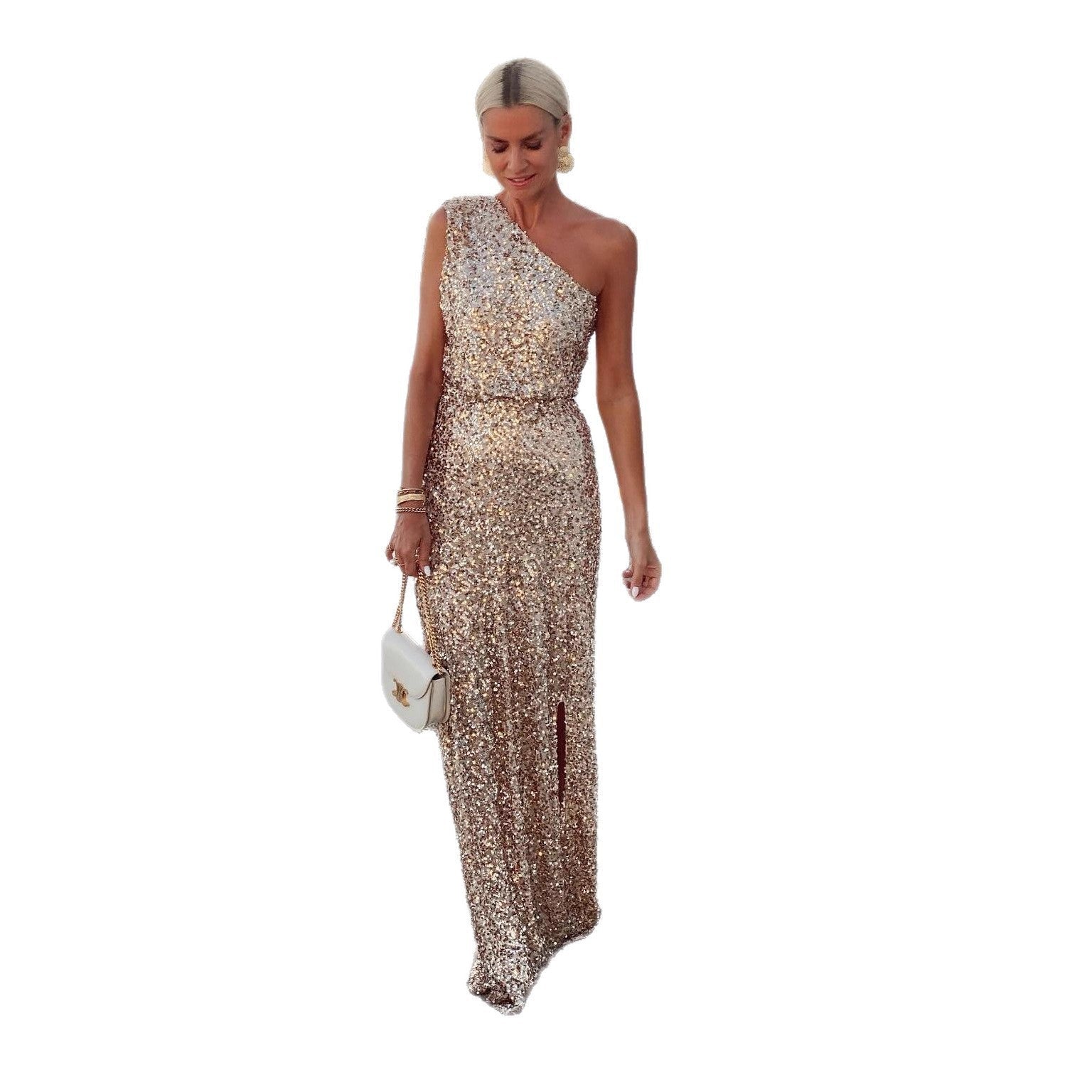 Miss | Jurk Dames Maxi Off-Shoulder Pailletten - Polyester - Miss Madera MIS-X1JTIE
