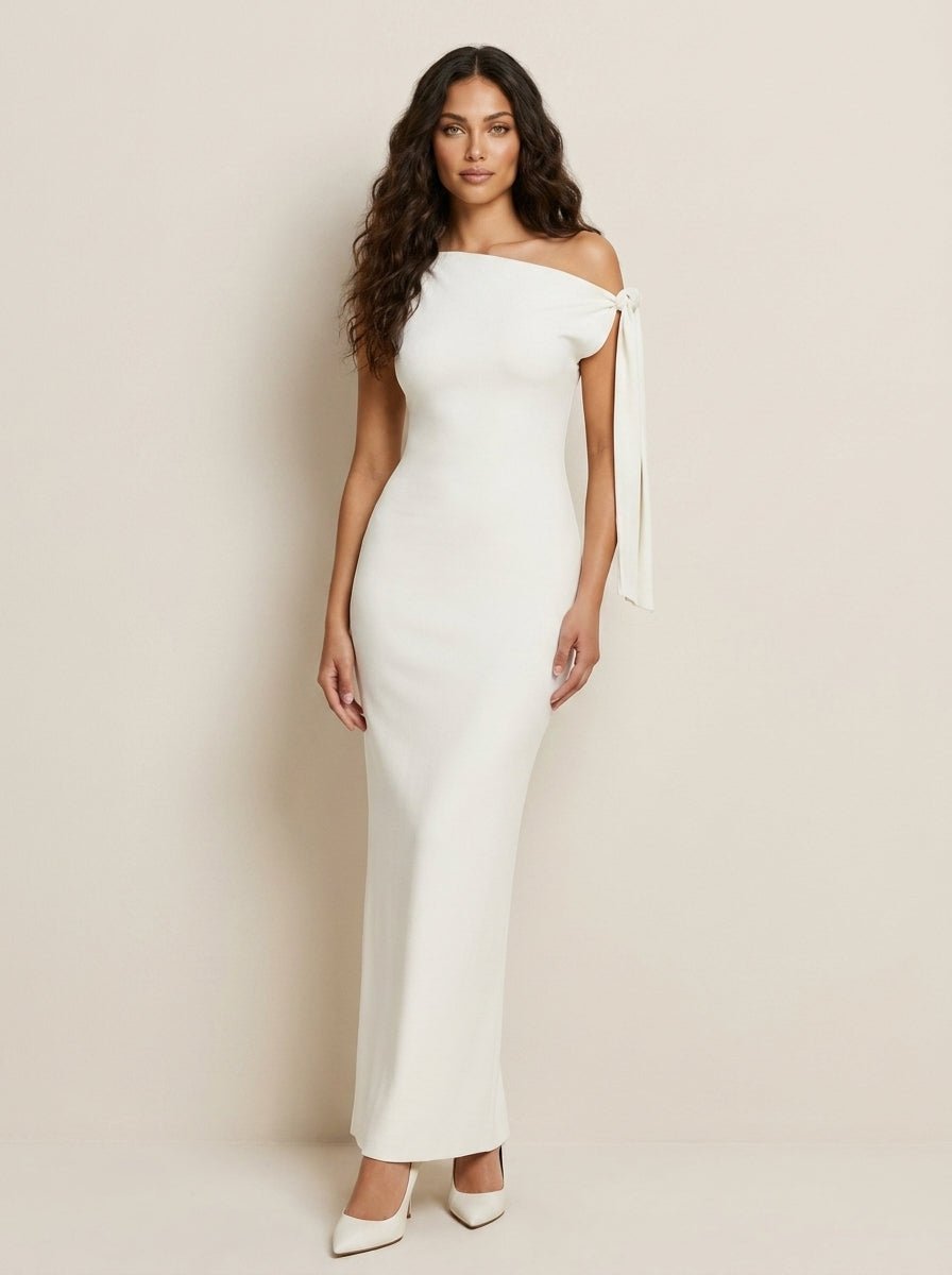 Miss | Jurk Dames Maxi One-Shoulder Avond - Satijn - Miss Madera MIS-UBISBY
