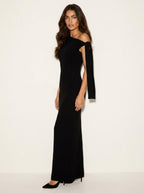 Miss | Jurk Dames Maxi One-Shoulder Avond - Satijn - Miss Madera MIS-M0887Z
