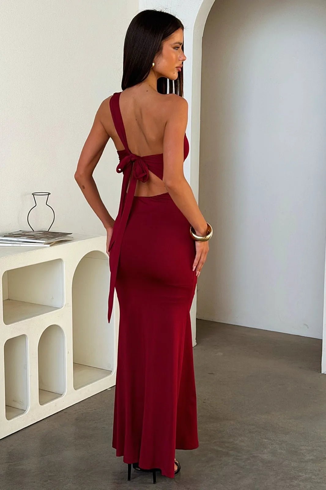 Miss | Jurk Dames Maxi One-Shoulder - Polyester - Miss Madera MIS-5CD5AB