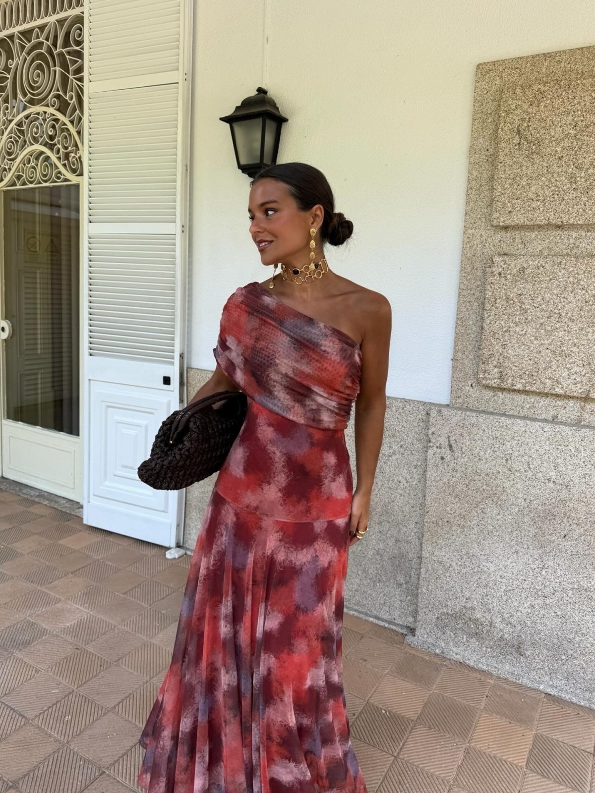 Miss | Jurk Dames Maxi One-Shoulder - Viscose - Miss Madera MIS-DHUPR7