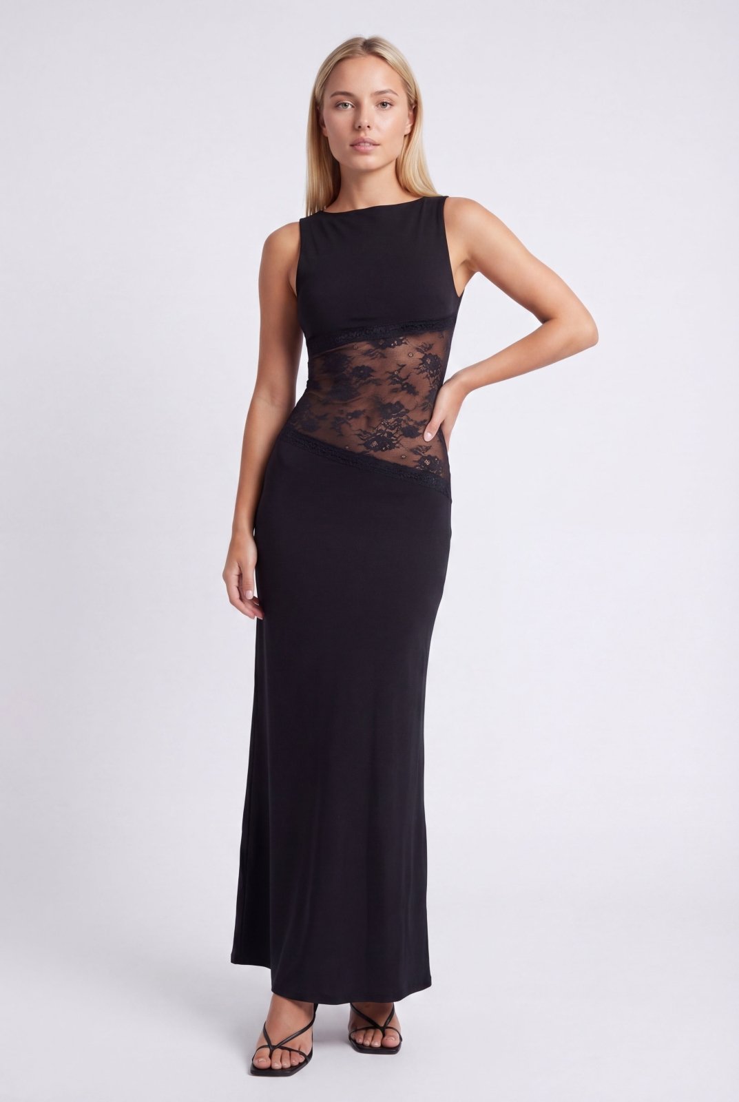 Miss | Jurk Dames Maxi Open Rug - Jersey - Miss Madera MIS-F4J9R8