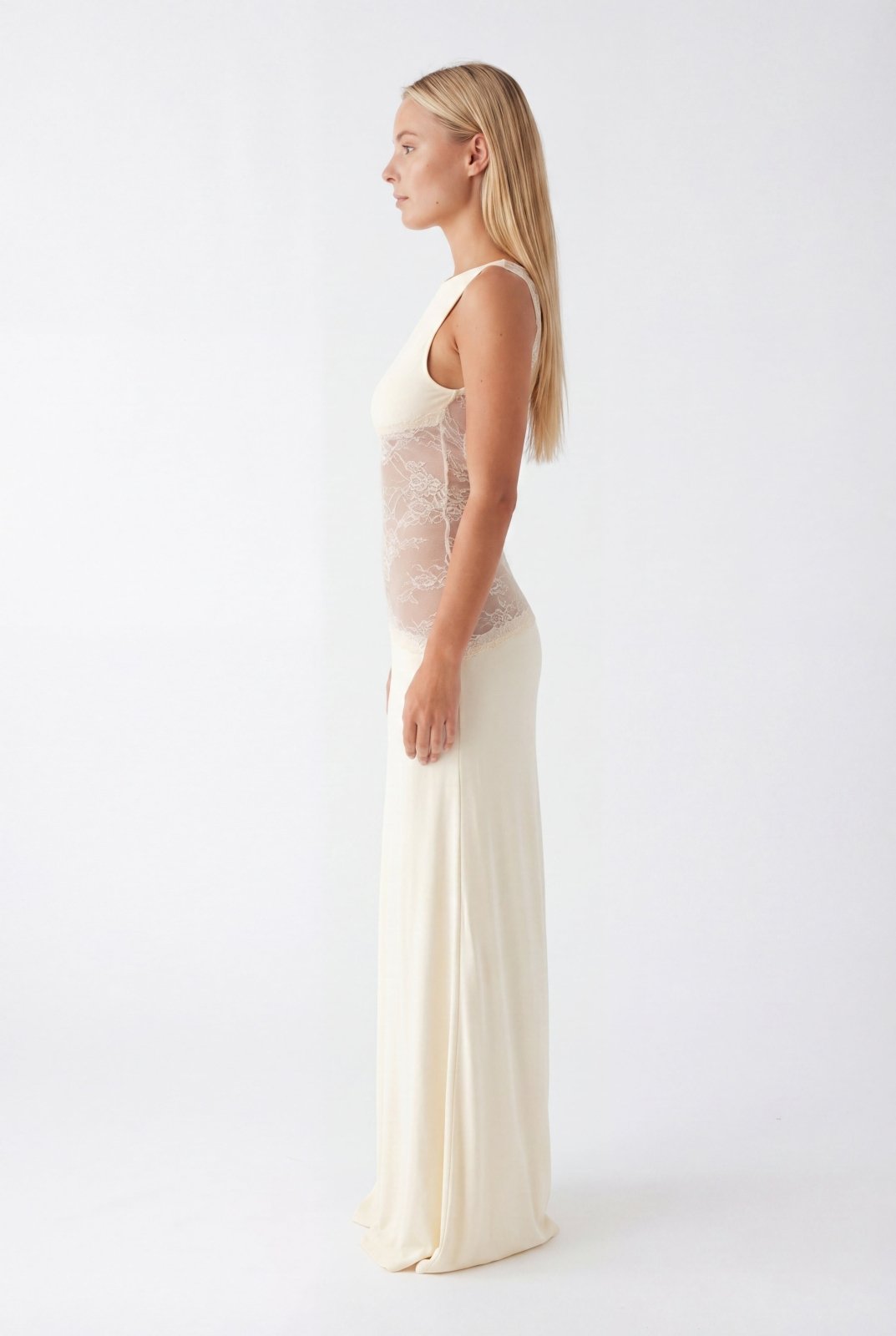 Miss | Jurk Dames Maxi Open Rug - Jersey - Miss Madera MIS-M3CHPK