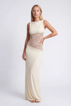 Miss | Jurk Dames Maxi Open Rug - Jersey - Miss Madera MIS-M3CHPK