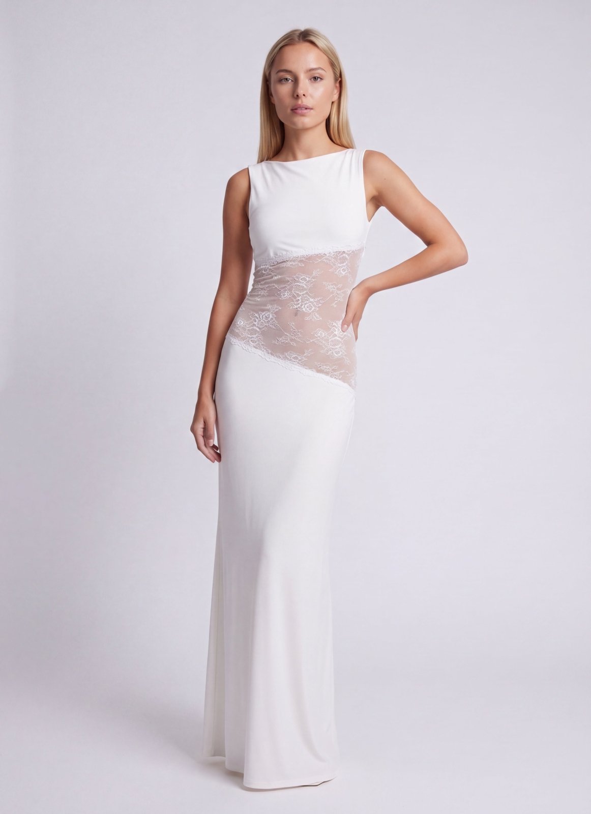 Miss | Jurk Dames Maxi Open Rug - Jersey - Miss Madera MIS-CKIYMG