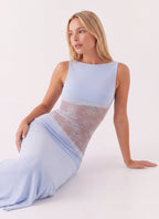 Miss | Jurk Dames Maxi Open Rug - Jersey - Miss Madera MIS-MQOVSR