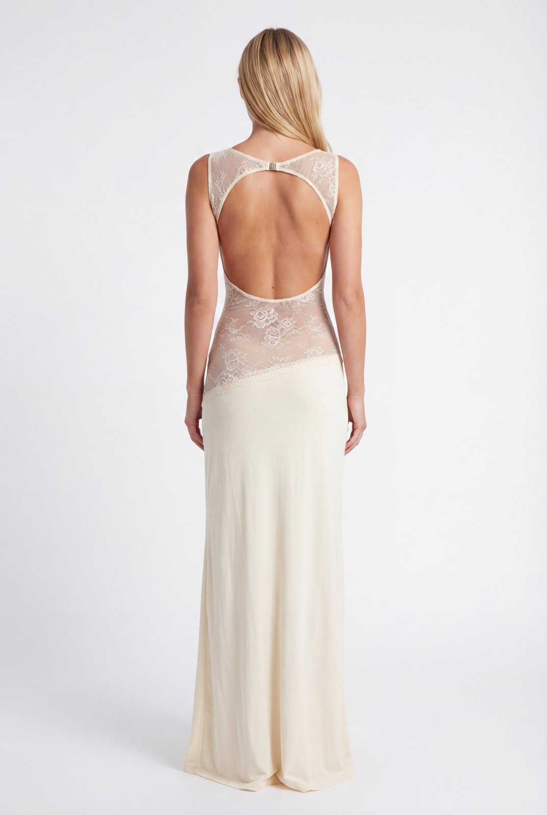 Miss | Jurk Dames Maxi Open Rug - Jersey - Miss Madera MIS-M3CHPK