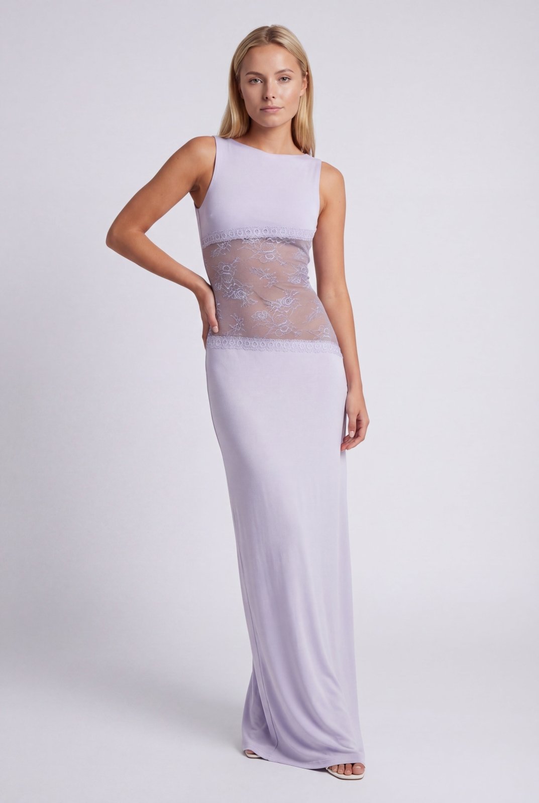 Miss | Jurk Dames Maxi Open Rug - Jersey - Miss Madera MIS-X75OCT