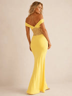 Miss | Jurk Dames Maxi Open Schouders - Satijn - Miss Madera MIS-F7C5EB