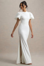 Miss | Jurk Dames Maxi Pofmouw Gelegenheid - Scuba Crêpe - Miss Madera MIS-2YMARG