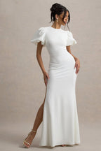 Miss | Jurk Dames Maxi Pofmouw Gelegenheid - Scuba Crêpe - Miss Madera MIS-991TEY