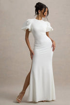 Miss | Jurk Dames Maxi Pofmouw Gelegenheid - Scuba Crêpe - Miss Madera MIS-991TEY