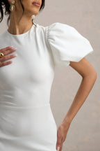 Miss | Jurk Dames Maxi Pofmouw Gelegenheid - Scuba Crêpe - Miss Madera MIS-991TEY