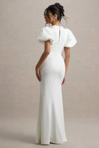 Miss | Jurk Dames Maxi Pofmouw Gelegenheid - Scuba Crêpe - Miss Madera MIS-991TEY