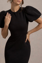 Miss | Jurk Dames Maxi Pofmouwen Gelegenheid - Scuba Crêpe - Miss Madera MIS-1BUAN4