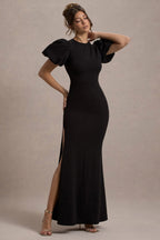 Miss | Jurk Dames Maxi Pofmouwen Gelegenheid - Scuba Crêpe - Miss Madera MIS-09URWL
