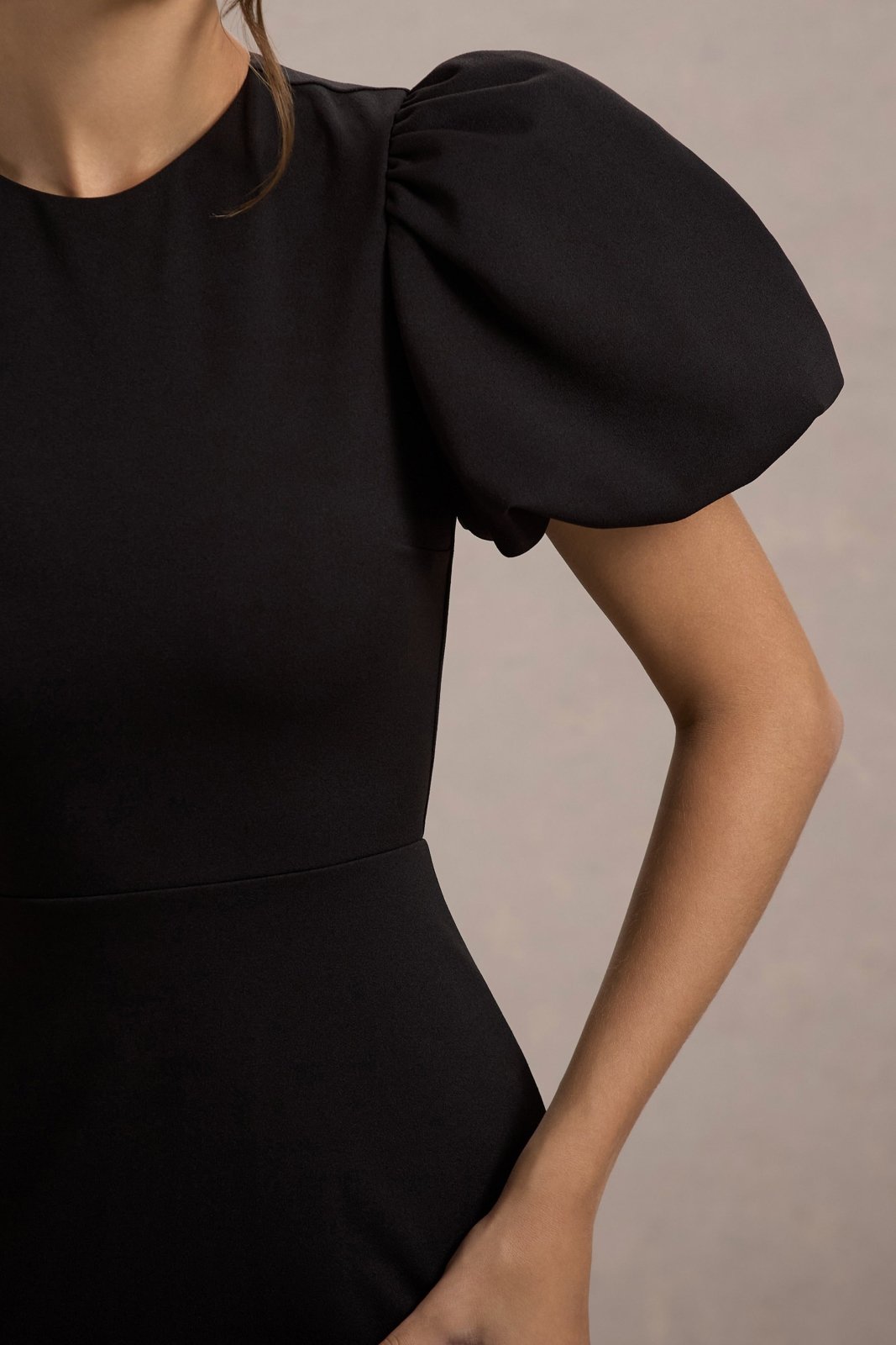 Miss | Jurk Dames Maxi Pofmouwen Gelegenheid - Scuba Crêpe - Miss Madera MIS-1BUAN4