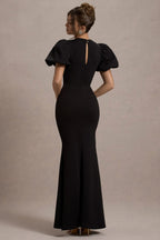 Miss | Jurk Dames Maxi Pofmouwen Gelegenheid - Scuba Crêpe - Miss Madera MIS-09URWL