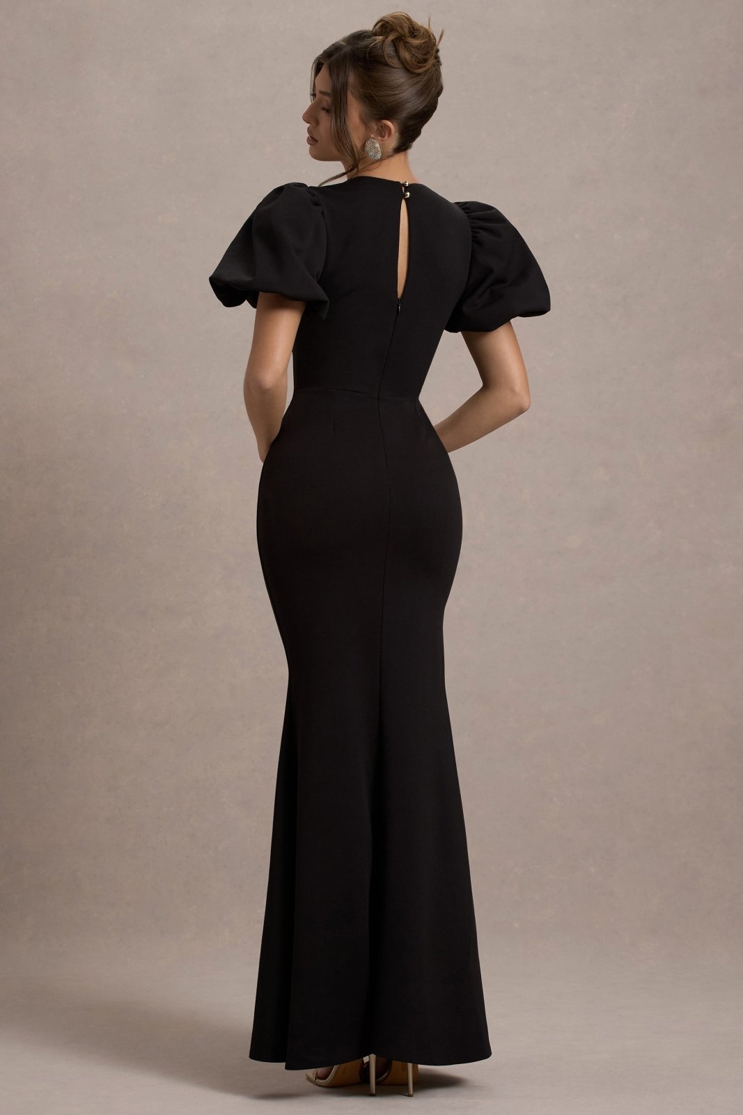 Miss | Jurk Dames Maxi Pofmouwen Gelegenheid - Scuba Crêpe - Miss Madera MIS-09URWL