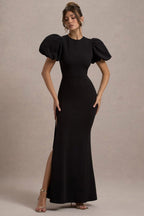 Miss | Jurk Dames Maxi Pofmouwen Gelegenheid - Scuba Crêpe - Miss Madera MIS-09URWL