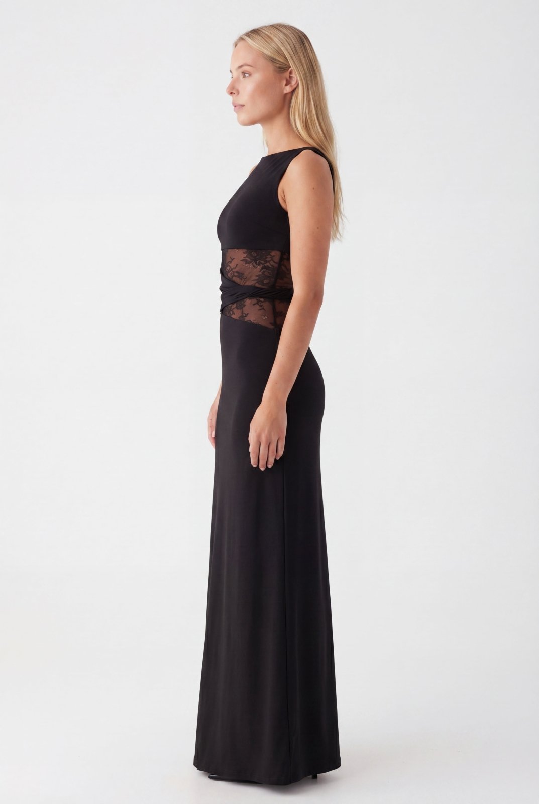 Miss | Jurk Dames Maxi Ronde Halslijn - Jersey - Miss Madera MIS-DXG3CY