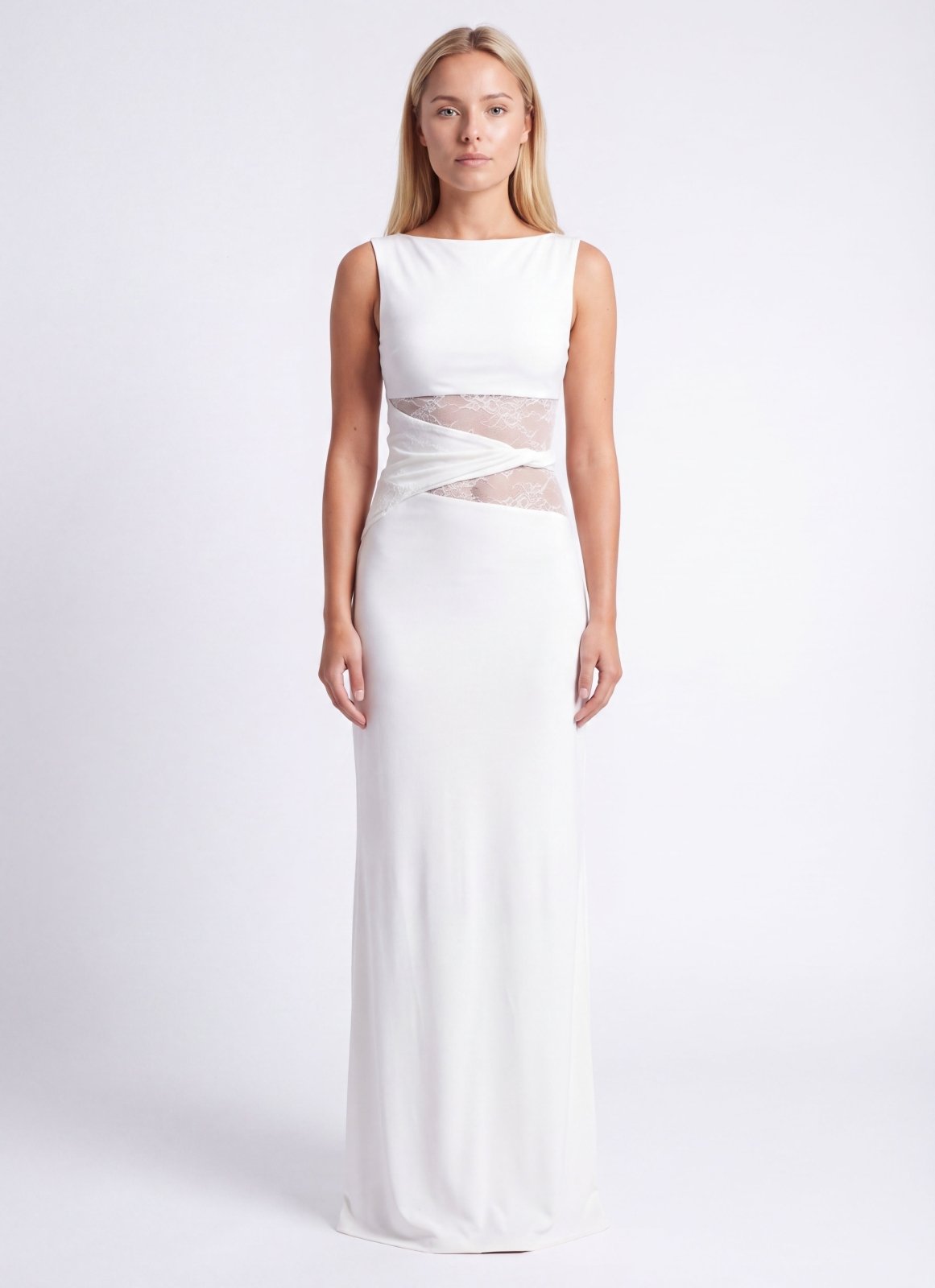 Miss | Jurk Dames Maxi Ronde Halslijn - Jersey - Miss Madera MIS-6ALZTG