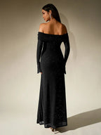 Miss | Jurk Dames Maxi Schouderloos - Glitter - Miss Madera MIS-08540A
