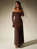 Miss | Jurk Dames Maxi Schouderloos - Glitter - Miss Madera MIS-08540A