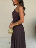 Miss | Jurk Dames Maxi Schoudervrij - Polyester - Miss Madera MIS-BEFC11