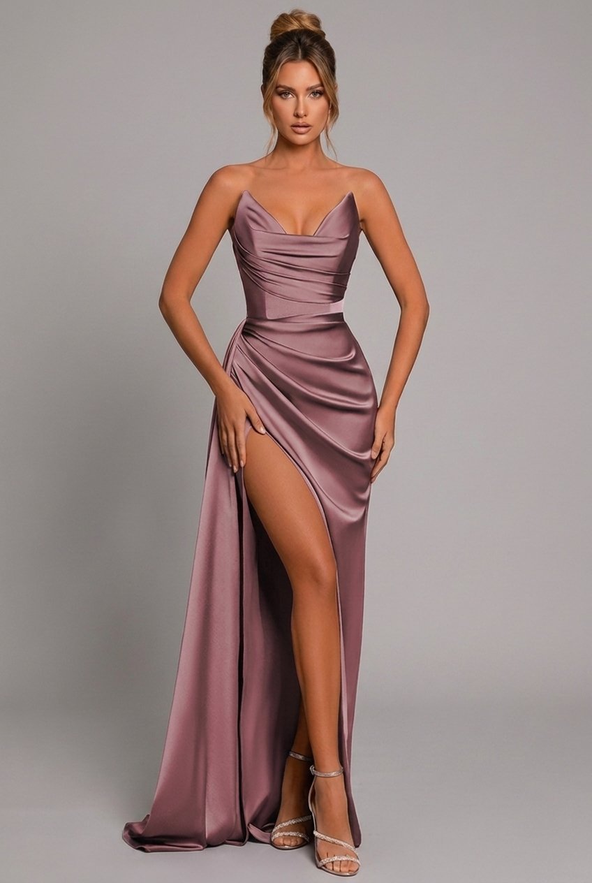 Miss | Jurk Dames Maxi Strapless Hartuitsnijding - Polyester - Miss Madera MIS-IC5HSH