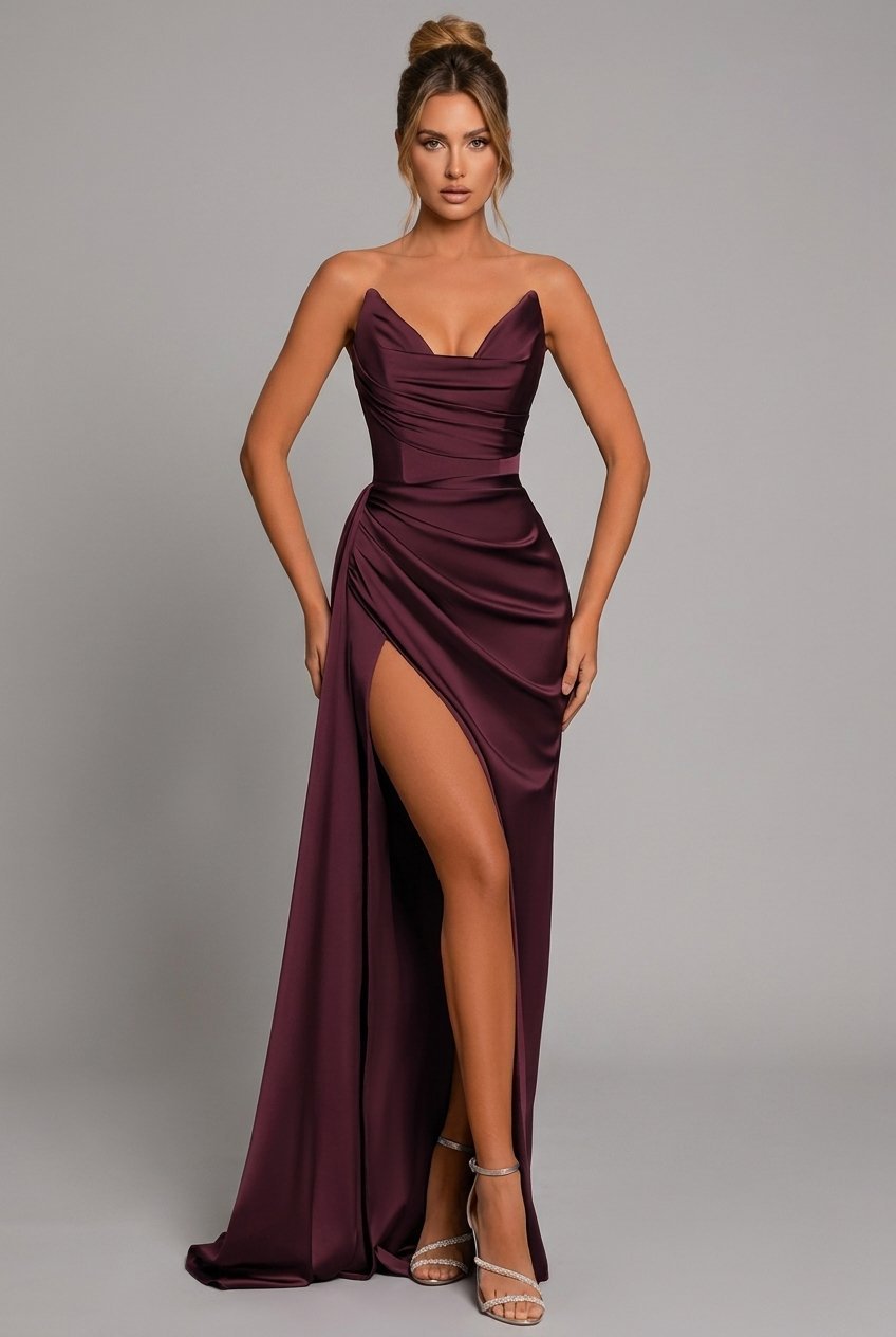 Miss | Jurk Dames Maxi Strapless Hartuitsnijding - Polyester - Miss Madera MIS-Z7M8GG
