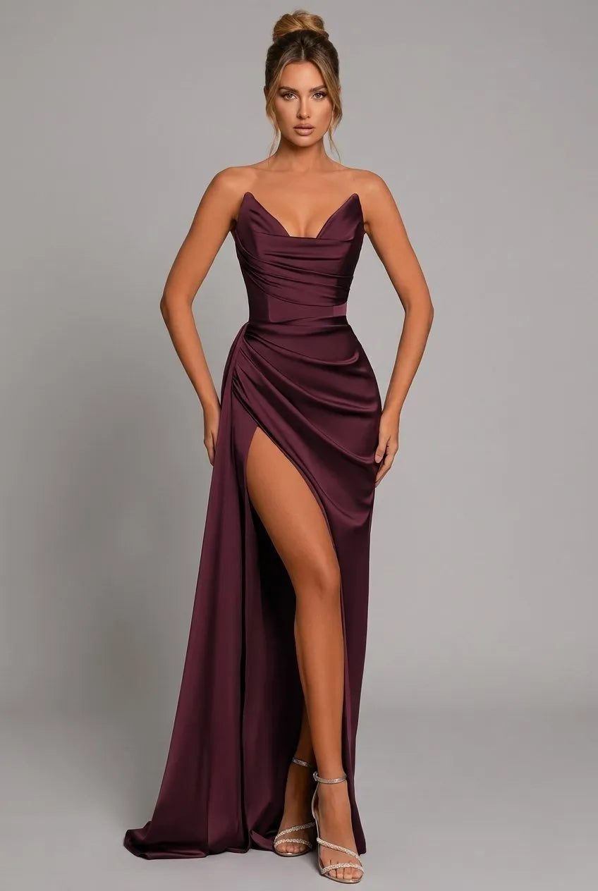 Miss | Jurk Dames Maxi Strapless Hartuitsnijding - Polyester - Miss Madera MIS-Z7M8GG