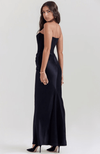 Miss | Jurk Dames Maxi Strapless Korsett - Satijn - Miss Madera MIS-0J00BW